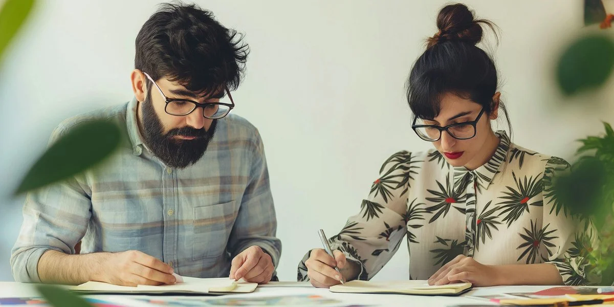 A girl and a boy discussing Odoo